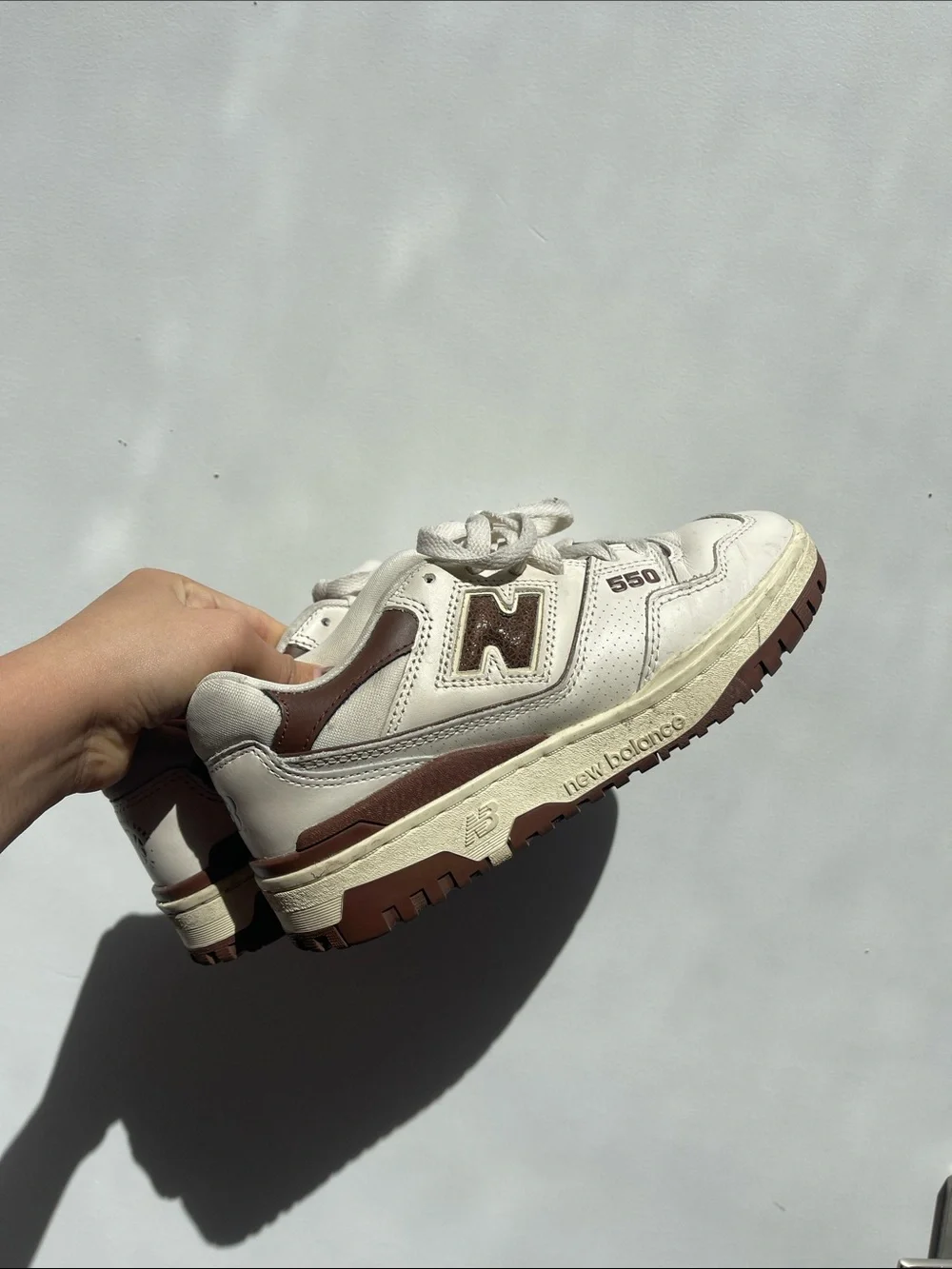 Aime Leon Dore White and Brown 550 Low-Top Sneakers